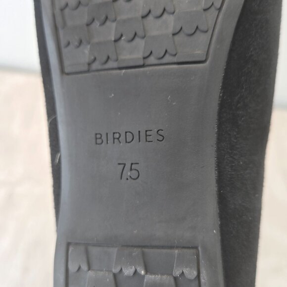 Birdies Ballet Flat 7.5 Black Suede Pointed Preppy Dressy Comfort Ballerina Shoe - Picture 10 of 12